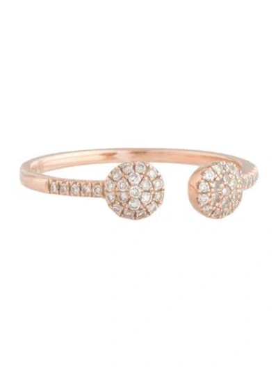 Pre-owned Ring 14k Diamond Pavé Open Band In Multicolor