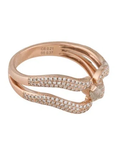 Pre-owned Ring 14k Diamond Pave  In Multi