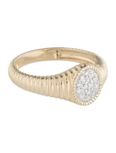 Pre-owned Ring 14k Diamond Pavé  In Multicolor