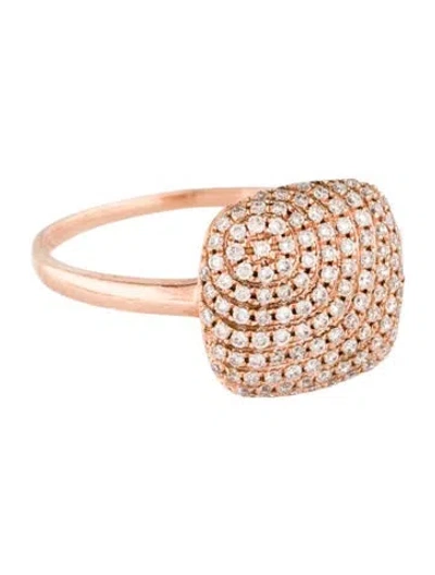Pre-owned Ring 14k Diamond Pavé Square Cocktail  In Multi