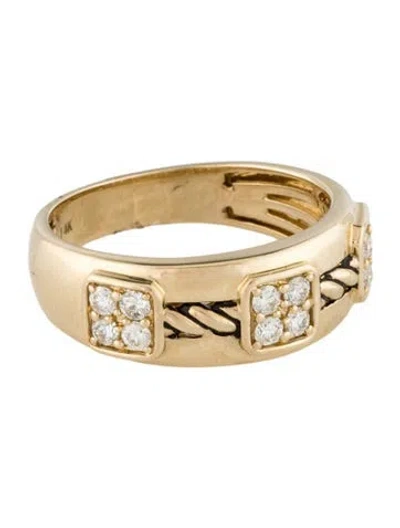 Pre-owned Ring 14k Diamond Pavé Station Band In Multi
