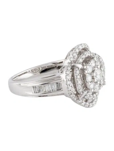 Pre-owned Ring 14k Diamond Quatrefoil Cocktail  In Multi