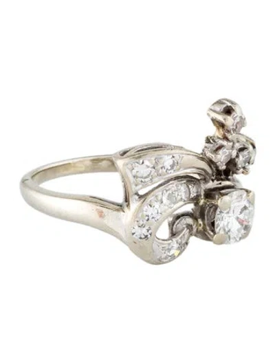 Pre-owned Ring 14k Diamond Ribbon Cocktail  In Multi