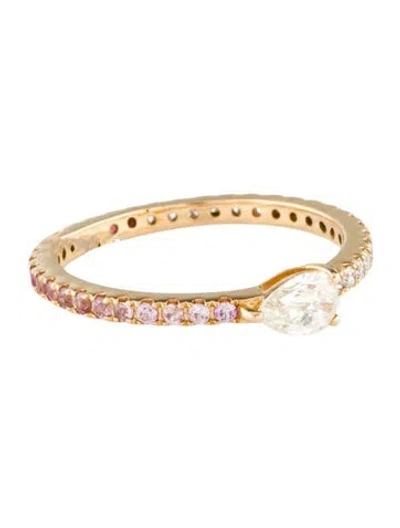 Pre-owned Ring 14k Diamond, Ruby, & Sapphire Cocktail  In Multi