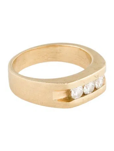 Pre-owned Ring 14k Diamond Signet  In Multi