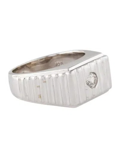Pre-owned Ring 14k Diamond Signet  In Multi