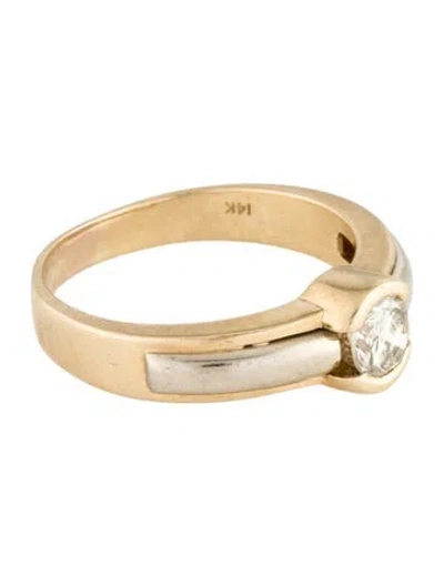 Pre-owned Ring 14k Diamond Signet  In Multi
