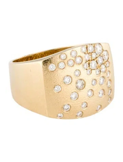 Pre-owned Ring 14k Diamond Signet  In Multi
