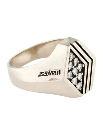 Pre-owned Ring 14k Diamond Signet  In Multi