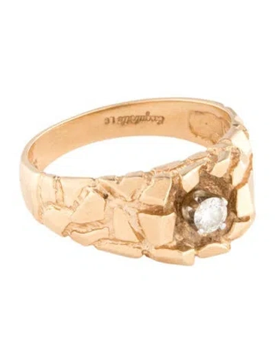 Pre-owned Ring 14k Diamond Signet  In Multi