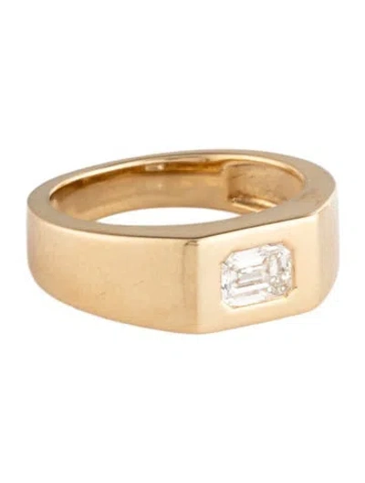 Pre-owned Ring 14k Diamond Signet  In Multicolor