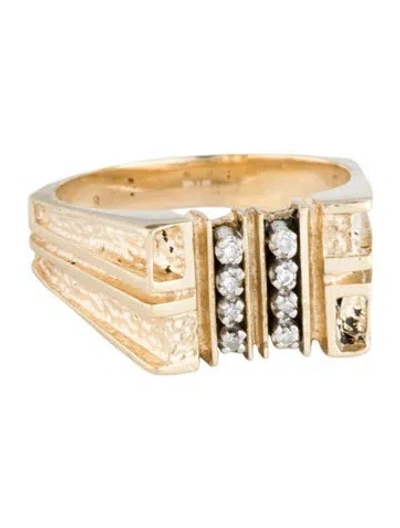 Pre-owned Ring 14k Diamond Signet  In Multicolor