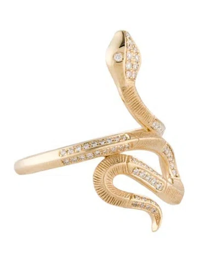 Pre-owned Ring 14k Diamond Snake  In Multi