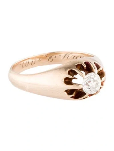 Pre-owned Ring 14k Diamond Solitaire Cocktail  In Multi