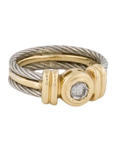 Pre-owned Ring 14k Diamond Solitaire Cocktail  In Multi