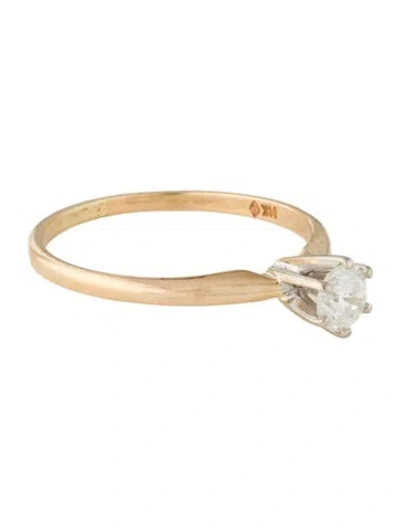 Pre-owned Ring 14k Diamond Solitaire Engagement  In Multi