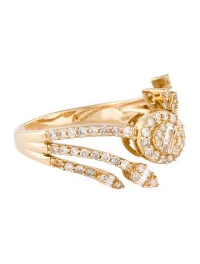 Pre-owned Ring 14k Diamond Spiral  In Multi