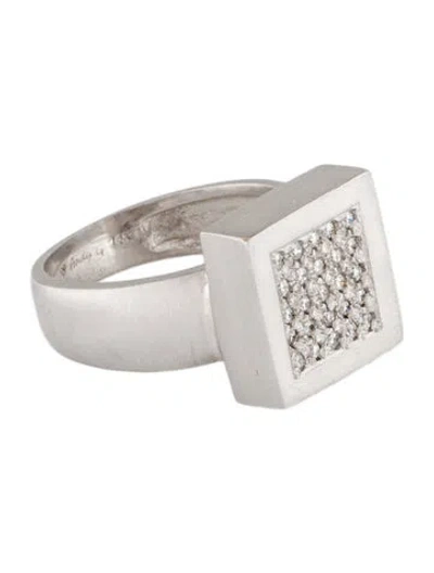 Pre-owned Ring 14k Diamond Square Cocktail  In Multi