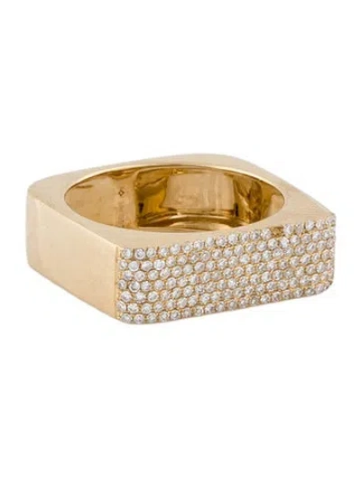 Pre-owned Ring 14k Diamond Squared Band In Multi