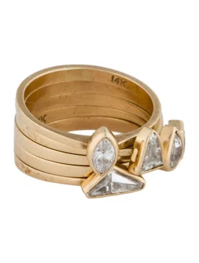 Pre-owned Ring 14k Diamond Stacking S In Multi