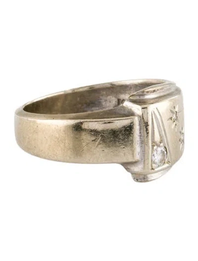Pre-owned Ring 14k Diamond Star Engraved  In Multi