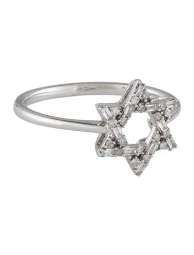 Pre-owned Ring 14k Diamond Star Of David Cocktail Rng In Multi