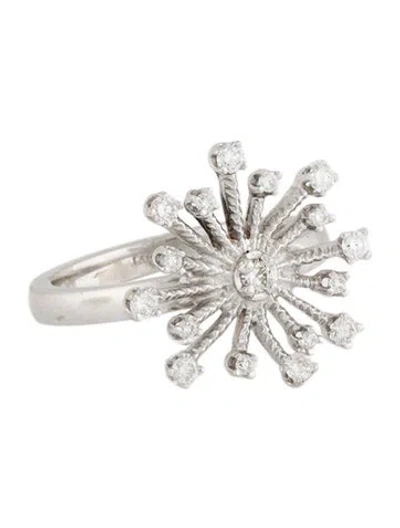 Pre-owned Ring 14k Diamond Starburst Cocktail  In Multi