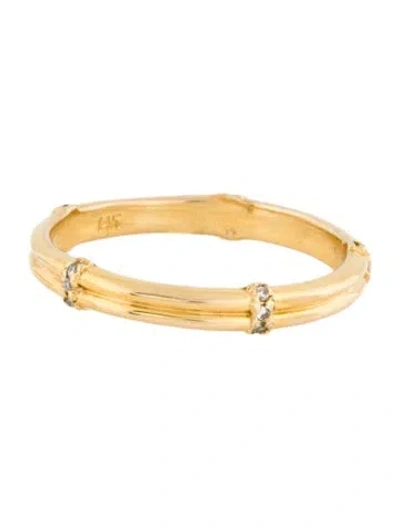 Pre-owned Ring 14k Diamond Station Band In Multi