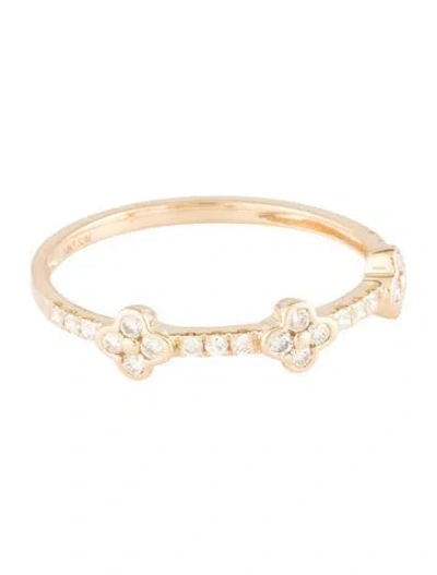 Pre-owned Ring 14k Diamond Station Band  In Multi