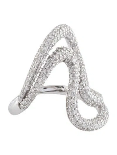 Pre-owned Ring 14k Diamond Swirl Cocktail  In Multi