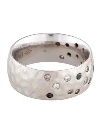Pre-owned Ring 14k Diamond Textured Band In Multi