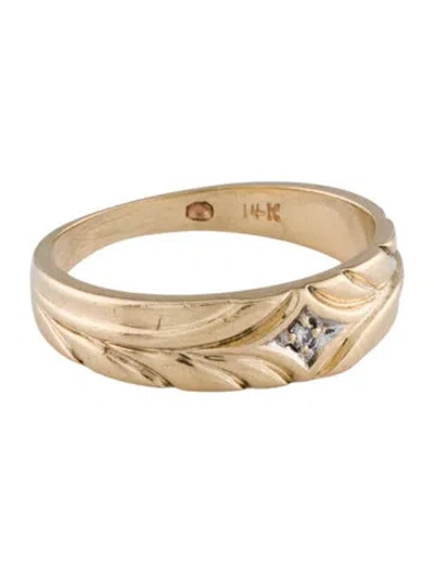 Pre-owned Ring 14k Diamond Textured Band In Multicolor
