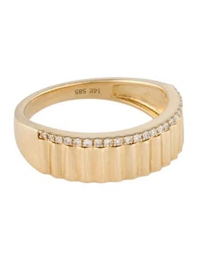 Pre-owned Ring 14k Diamond Textured  In Multi