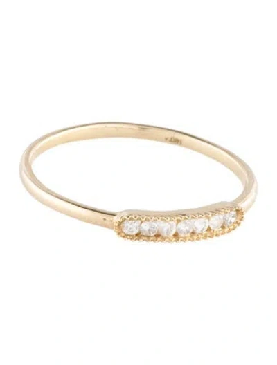 Pre-owned Ring 14k Diamond Thin Band In Multi