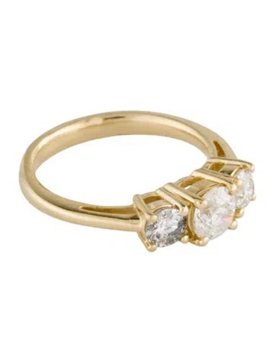 Pre-owned Ring 14k Diamond Three Stone Engagement  In Multi