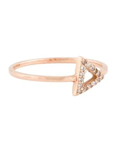 Pre-owned Ring 14k Diamond Triangle Cocktail  In Multi