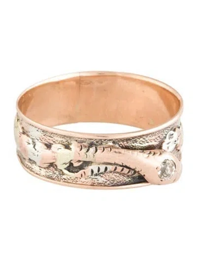 Pre-owned Ring 14k Diamond Tricolor Snake Band In Multi