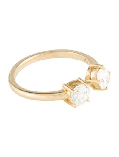 Pre-owned Ring 14k Diamond Two-stone Cocktail  In Multi