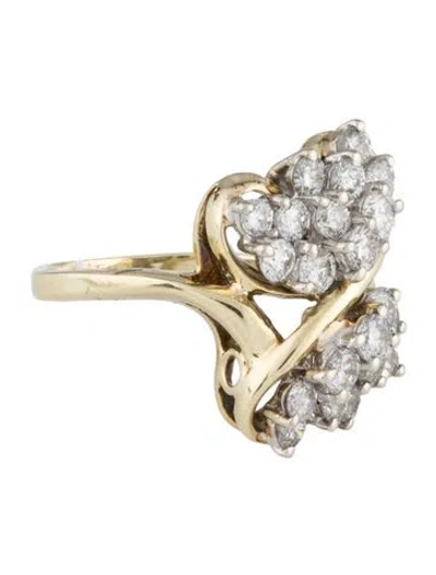 Pre-owned Ring 14k Diamond Waterfall Cocktail  In Multi