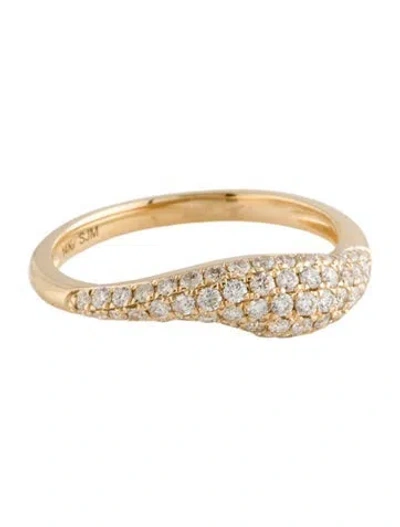 Pre-owned Ring 14k Diamond Wave Band In Multicolor