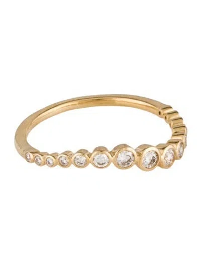 Pre-owned Ring 14k Diamond Wavy Band In Multi