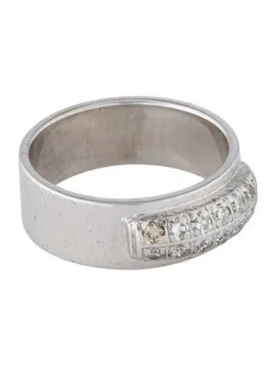 Pre-owned Ring 14k Diamond Wide Band In Multi