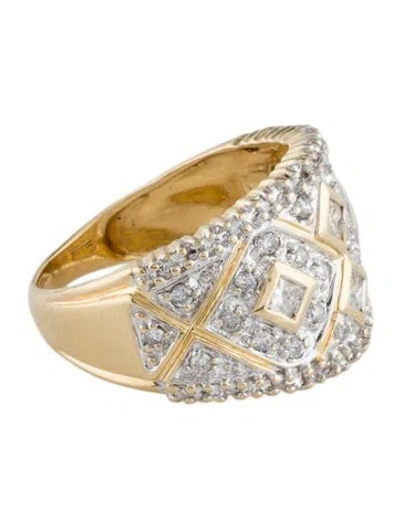 Pre-owned Ring 14k Diamond Wide Band In Multi