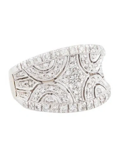 Pre-owned Ring 14k Diamond Wide Band In Multi