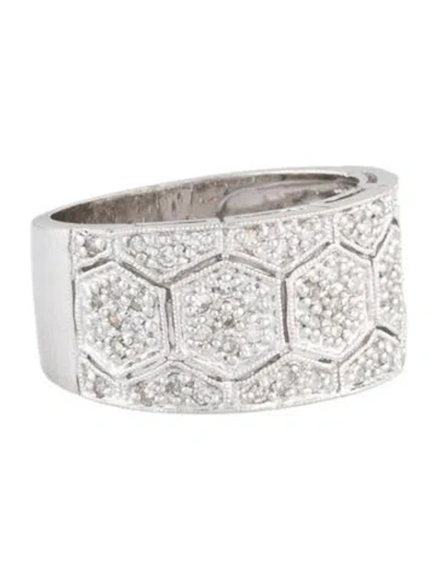 Pre-owned Ring 14k Diamond Wide Cocktail Band In Multi