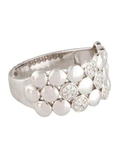 Pre-owned Ring 14k Diamond Wide Dotted Band In Multi