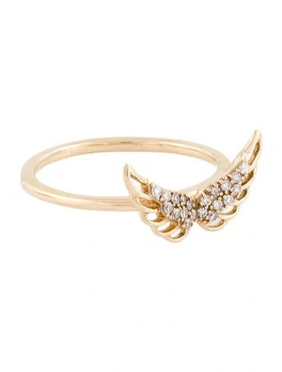 Pre-owned Ring 14k Diamond Wings  In Multi