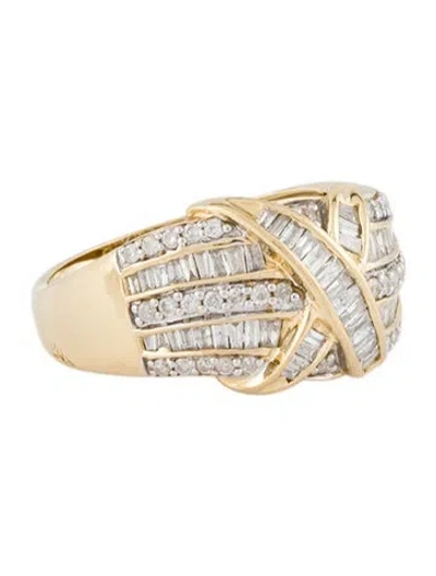 Pre-owned Ring 14k Diamond X Band  In Multi