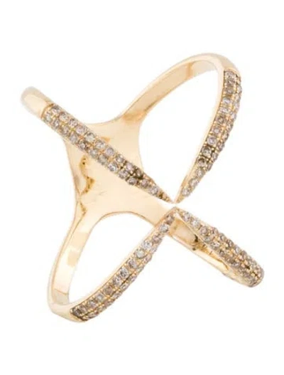 Pre-owned Ring 14k Diamond X Claw  In Multi