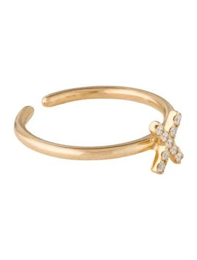 Pre-owned Ring 14k Diamond 'x' Cocktail  In Multi